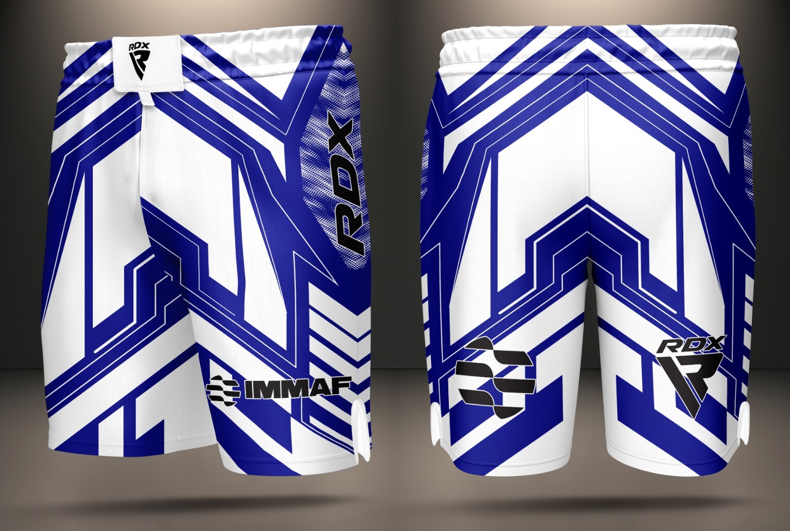 MMA No GI RDX IMMAF Šorts Blue White