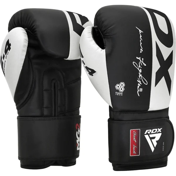 RDX F4 Bokserske sparing Rukavice Bele 12oz - Image 3